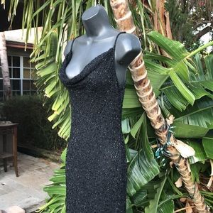 Vintage Stenay beaded silk maxi dress